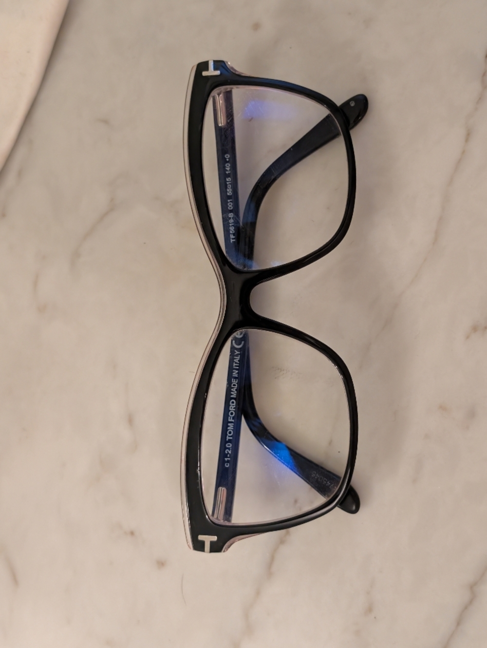 Tom Ford Black and Silver Cat-Eye Optical Glasses